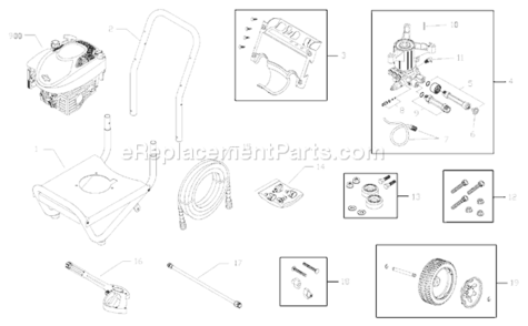 Page A Diagram and Parts List for 020273-2  Briggs and Stratton Pressure Washer